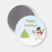 Snowman en Boom Kerstmis Magnet (Voorkant / Achterkant)