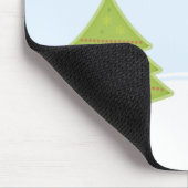 Snowman en Boom-kerstmis Mousepad Muismat (Hoek)