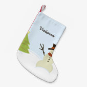 Snowman en Boom Kleine Kerstsok (Voorkant (Hangend))