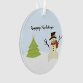 Snowman en Boom Ornament (voorkant)