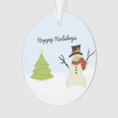 Snowman en Boom Ornament (voorkant)