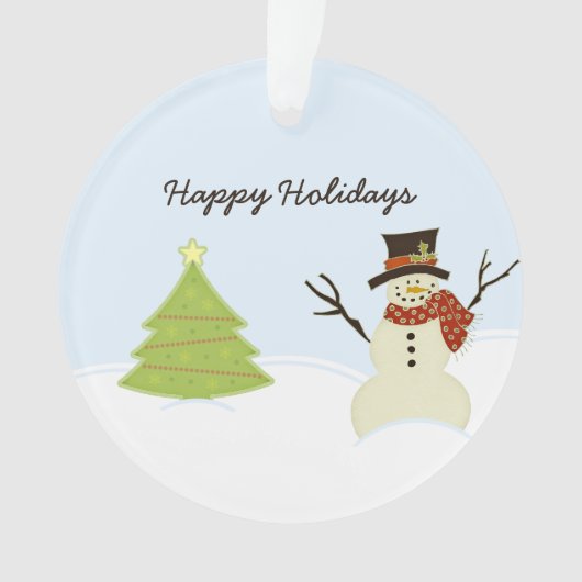 Snowman en Boom Ornament (voorkant)