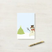 Snowman en Boom Post-it® Notes (Op bureau)