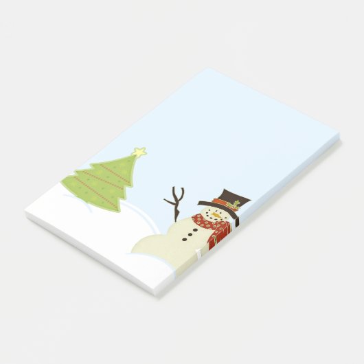 Snowman en Boom Post-it® Notes (Schuin)