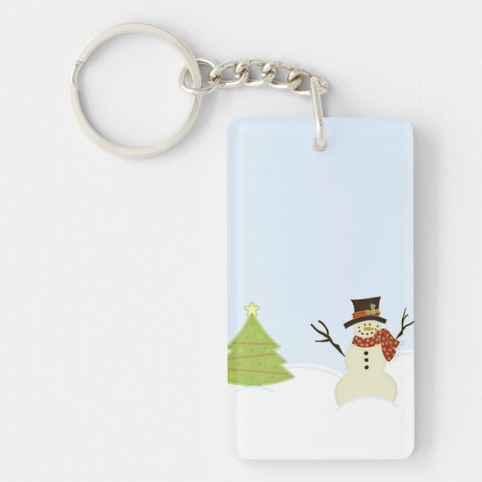 Snowman en Boom Sleutelhanger (Voorkant)