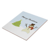 Snowman en Boom Tegeltje (Zijkant)