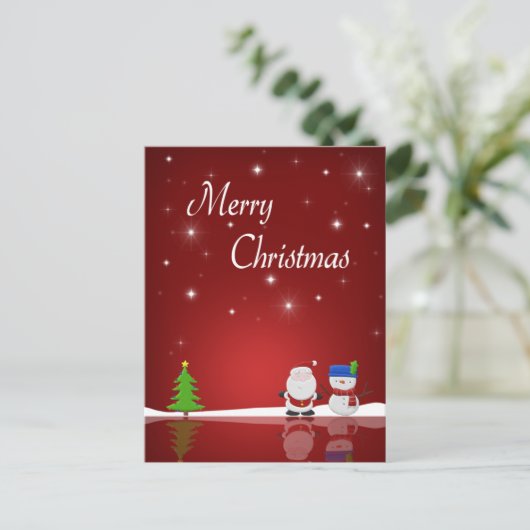 Snowman en Briefkaart voor de feestdagen van de fe (Staand voorkant)