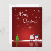 Snowman en Briefkaart voor de feestdagen van de fe (Voorkant / Achterkant)