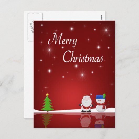 Snowman en Briefkaart voor de feestdagen van de fe (Voorkant / Achterkant)