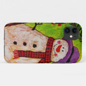 Snowman en Broom Case-Mate iPhone Case (Achterkant (horizontaal))