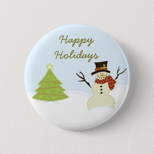 Snowman en Button met kerstbomen (Voorkant)