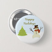 Snowman en Button met kerstbomen (Voorkant /achterkant)