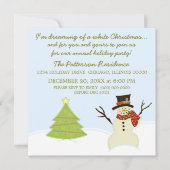 Snowman en de kerstpartij met bomen uitnodigen kaart (Voorkant)