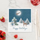 Snowman en Deer met Moon Servet (Insitu)