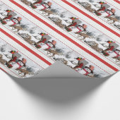 Snowman en Deer Winter Snow Wrapping Paper Cadeaupapier (Hoek)