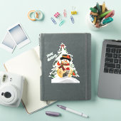 Snowman en Dierenvrienden met een kerstfeest Sticker (iPad Cover)