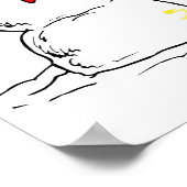 Snowman en Dog Funny Cartoon Poster (Hoek)