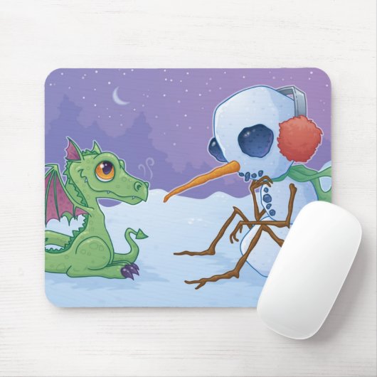 Snowman en Dragon Mousepad Muismat (Met muis)
