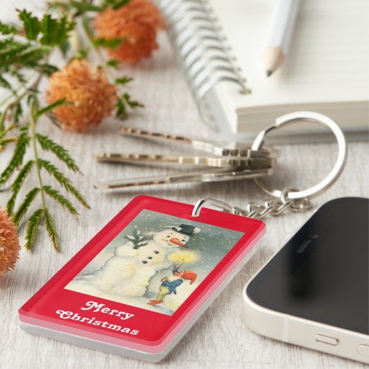 Snowman en Elf Sleutelhanger (Voorkant Rechts)