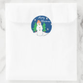 Snowman en Friends Ronde Sticker (Tas)