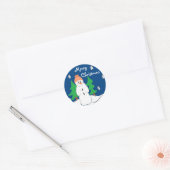 Snowman en Friends Ronde Sticker (Envelop)