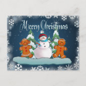 SNOWMAN EN GINGERBREAD KIND VAN SHARON SHARPE BRIEFKAART (Voorkant)