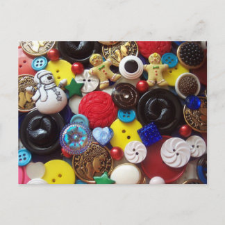 Snowman en Gingerbrood Mannen Buttonnen Briefkaart