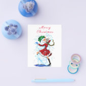 Snowman en Girl Dance Kerstbrochure Flyer (Enkel)