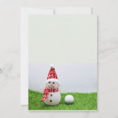 Snowman en golfbal op groene kerst met gras kaart (Voorkant)