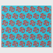 Snowman en Joy in Snowflakes Cadeaupapier (Vlak)