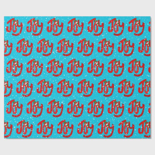 Snowman en Joy in Snowflakes Cadeaupapier (Vlak)