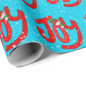 Snowman en Joy in Snowflakes Cadeaupapier (Rol Hoek)