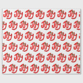 Snowman en Joy in Snowflakes Cadeaupapier (Vlak)