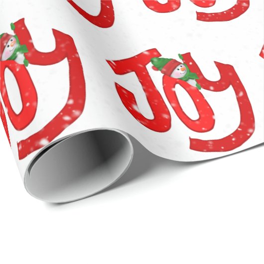 Snowman en Joy in Snowflakes Cadeaupapier (Rol Hoek)