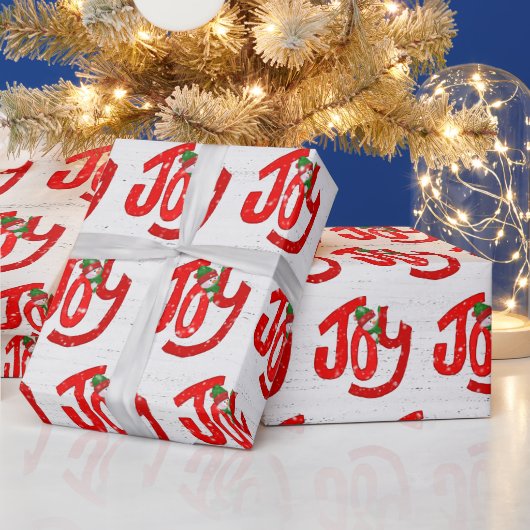 Snowman en Joy op hout Cadeaupapier (Feestdagen)