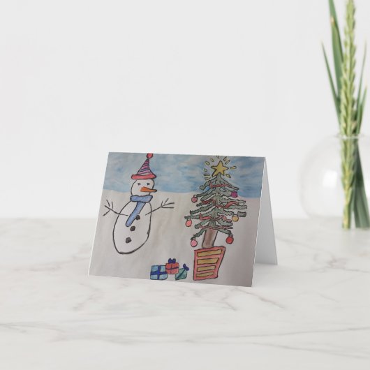 Snowman en Kaart met kerstmis (Voorkant)