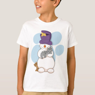 Snowman en katten t-shirt