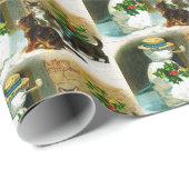 Snowman en kattenfeest met kerstcadeautjes cadeaupapier (Rol Hoek)