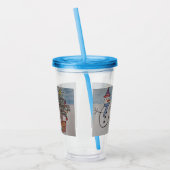 Snowman en kerstboom acryl drinkbeker (Links)