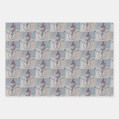 Snowman en kerstboom inpakpapier vel (Voorkant 3)