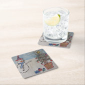 Snowman en kerstboom kartonnen onderzetters (Insitu)