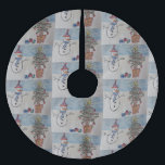 Snowman en kerstboom kerstboom rok<br><div class="desc">De schattige kerstsneeuwman is zo trots op zichzelf. Hij heeft hard gewerkt en is klaar met het versieren van zijn kerstboom met glinsterende klatergoud en gekleurde glazen ballen en plaatste een glanzende gele ster bovenop. Er zijn zelfs een aantal vroege cadeaus onder de groenblijvende boughs. Dit is een vrolijk, kleurrijk...</div>