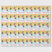 Snowman en kerstboom met Star Holiday Cadeaupapier (Vlak)