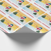 Snowman en kerstboom met Star Holiday Cadeaupapier (Hoek)