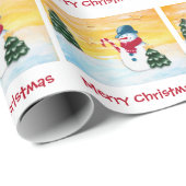 Snowman en kerstboom met Star Holiday Cadeaupapier (Rol Hoek)