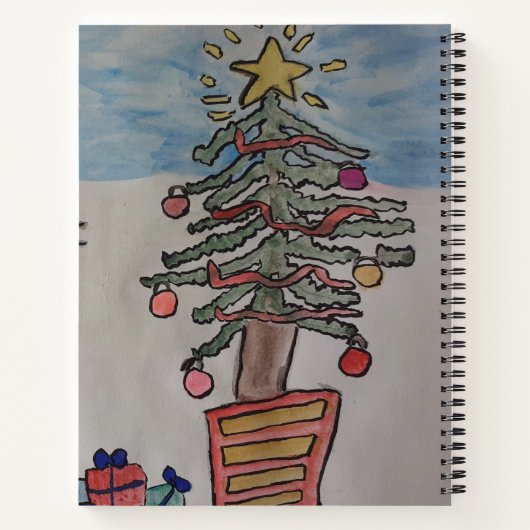 Snowman en kerstboom Notitieboek (Achterkant)