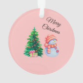 Snowman en kerstboom ornament (achterkant)