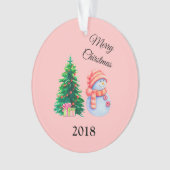 Snowman en kerstboom ornament (voorkant)