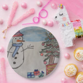 Snowman en kerstboom papieren bordje (Feest)