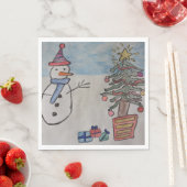 Snowman en kerstboom servet (Insitu)